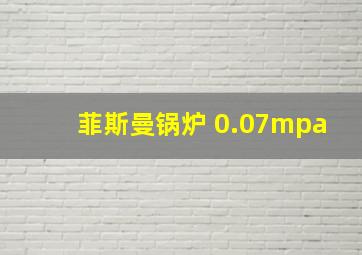 菲斯曼锅炉 0.07mpa